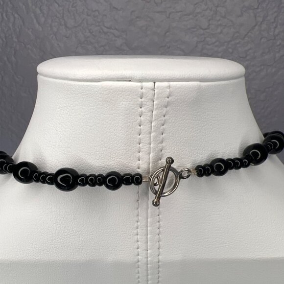 18" Necklace Natural Stone Beads Pendant Silver Clasp Onyx Moss Agate Ocean Jasp - Picture 3 of 8